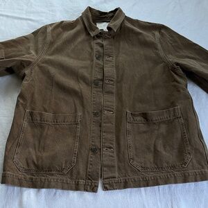 Beige Oversized Denim Jacket Unisex XL + Matching Shorts